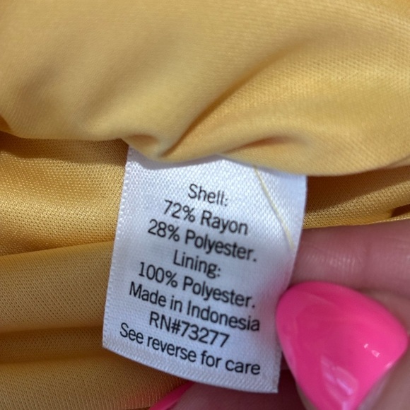 Nine West Side Tie Faux Wrap Sundress Yellow Women’s Large Adjustable Straps - Picture 9 of 11